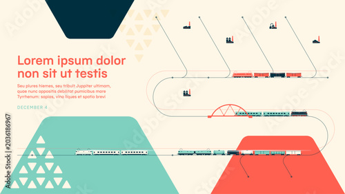 Cuadro en lienzo Freight and passenger transportation on the railway network