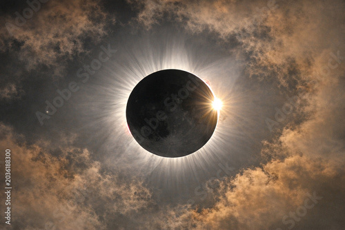 Eclipse of the Sun as seen from an old telescope lens.