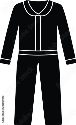 sleepwear silhouette vector art illustration, black and white design