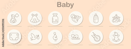 Canvas-taulu Baby set icon