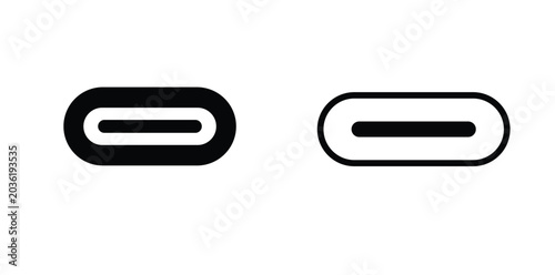 Set of USB type c Icon, USB type c vector illustration