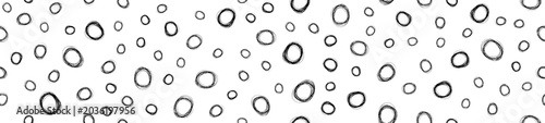 Quadro su tela Seamless pattern with hand drawn ink rings and chaotic circle strokes