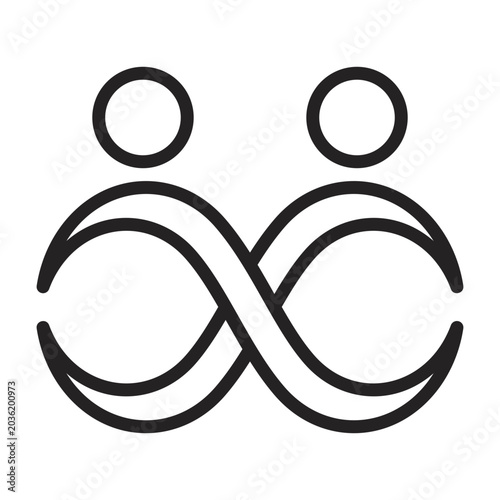 Fotografie Lifelong Friendship Icon - Black Outline