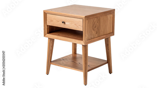 Fotografía Modern minimalist wooden nightstand bedside cabinet furniture isolated on transp