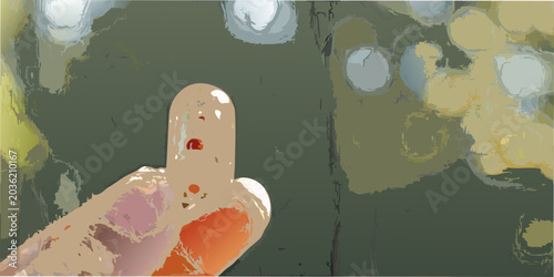 фотографія Translucent Hand Sculpture With Orange Detail Digital Illustration