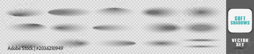 Фотография Soft shadow element set with blurred shapes and smooth gradient effects on trans
