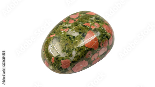 фотографія tumbled unakite jasper unique granite isolated on transparent background