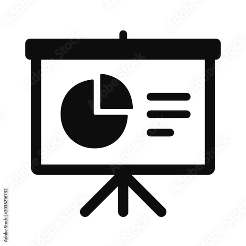 Professional business presentation screen icon showcasing data analysis and financial metrics, perfect for meetings, reports, and strategic planning sessions