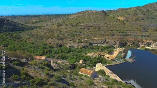 Aerial view of the Elche Reservoir, Alicante province, Valencian Community, Spain