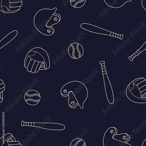 Outline Bobsleigh Sport Vector Seamless Pattern Background for Surface Print Fabric Fashion Wrapping