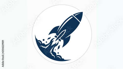 Photos Rocket Launch Silhouette With Flames And Smoke Dark Blue Silhouette