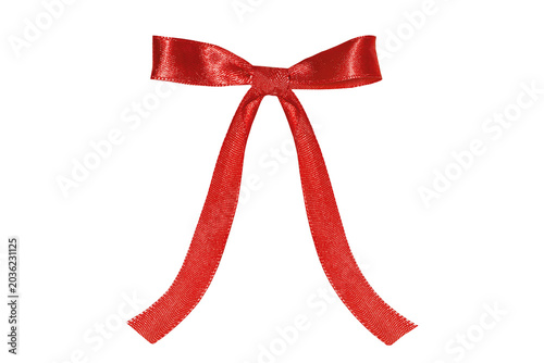 Fotografia Elegant red satin ribbon bow isolated on transparent background
