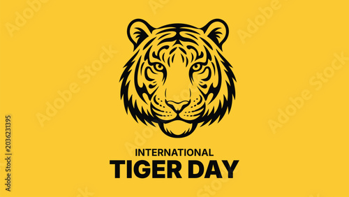 Bild auf Leinwand international tiger day wildlife conservation awareness design with tiger face i