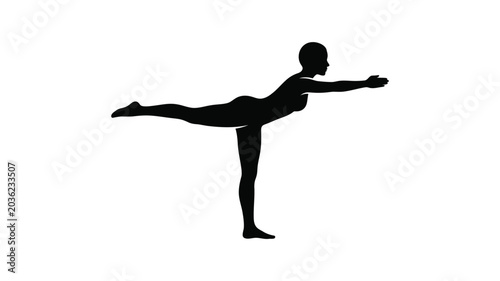 Woman performing yoga pose black silhouette pose