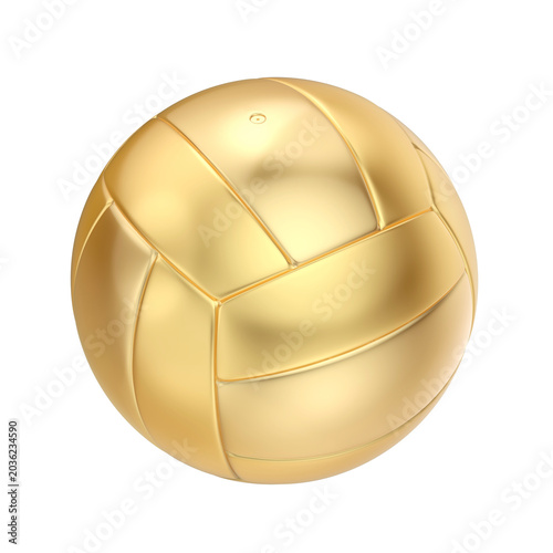 Golden volleyball or football ball on transparent background
