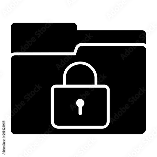 Cuadro en lienzo Protected folder icon vector