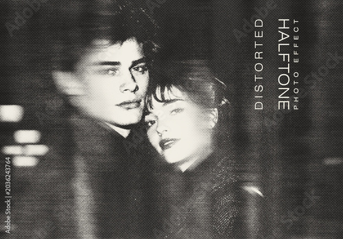 Distorted Halftone Photo Effect