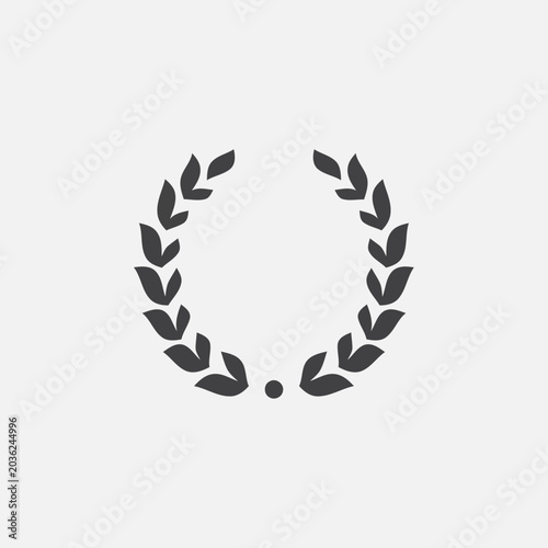 Minimalist laurel wreath icon for victory and achievement emblem