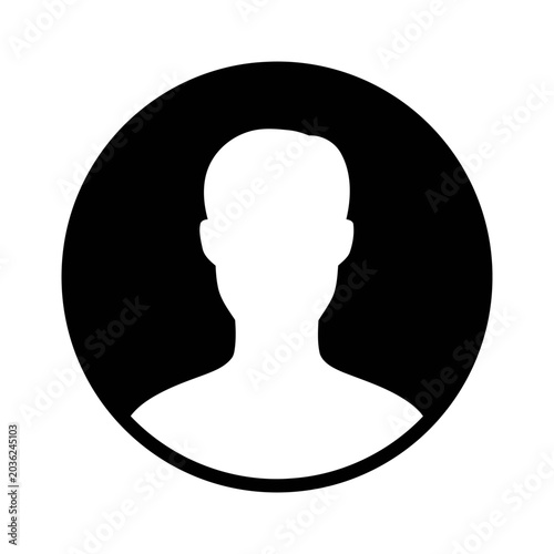 Minimalist User Profile Icon on Black Circle