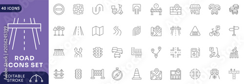 Принти на полотні Road icons set