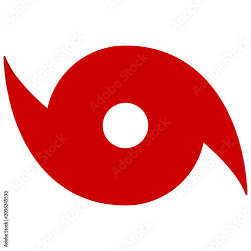 Red Hurricane Icon Symbol on White Background