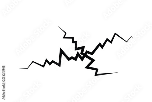 crack icon, crack for ground wall earth icon, crack lineicon.