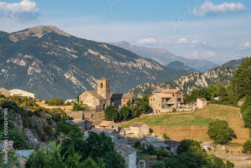 Alpine village of Tella in the Ordesa and Monte Perdido National Park, Huesca, Aragon, Spain