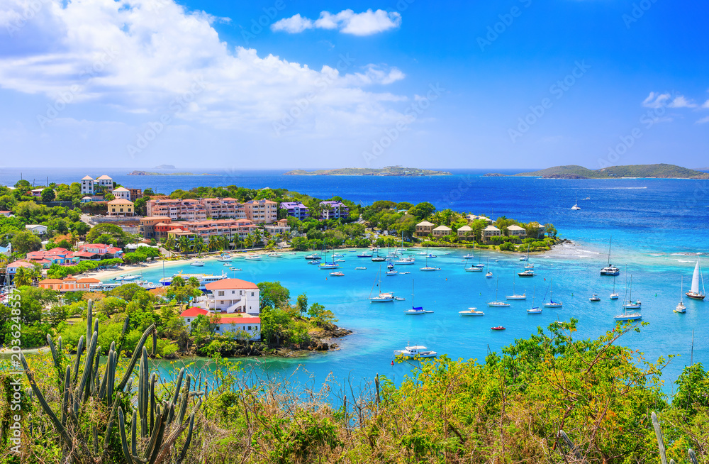 Obraz premium Caribbean. St John island, US Virgin Islands.Lind Point Overlook.