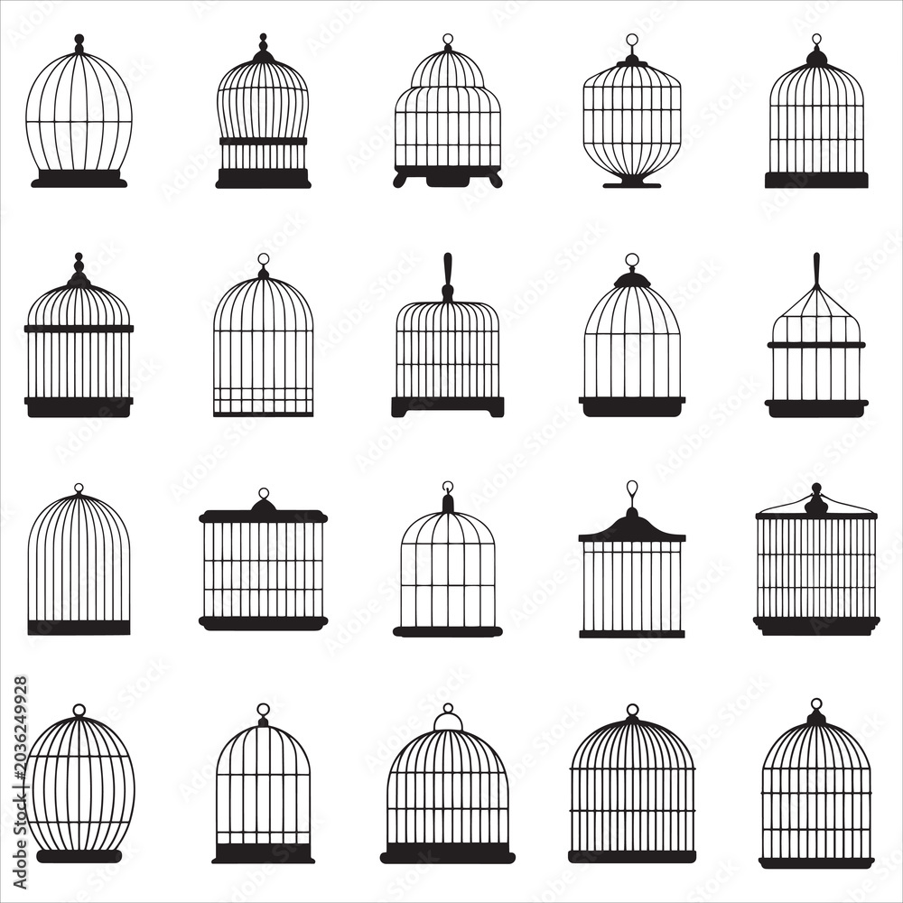 Fototapeta premium Cage Silhouette Clip Art