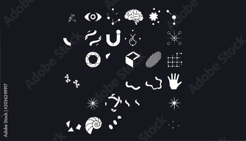 Abstract Science Icons and Symbols Set