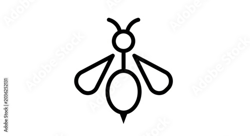Fotografía Minimalist line art drawing of a bee insect.
