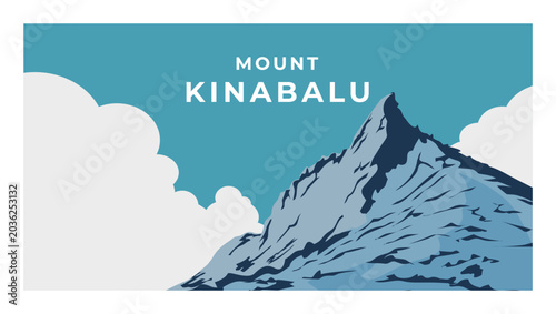 Obraz na płótnie Mount Kinabalu Malaysia travel background
