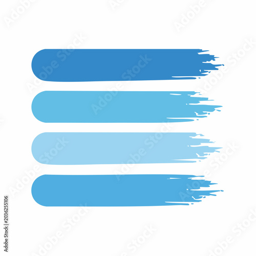 Four Blue Brush Strokes