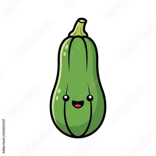 Cute Zucchini Cartoon.