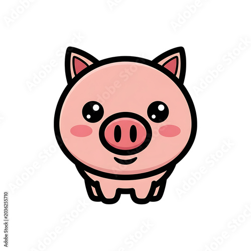 Cute Pig Cartoon.