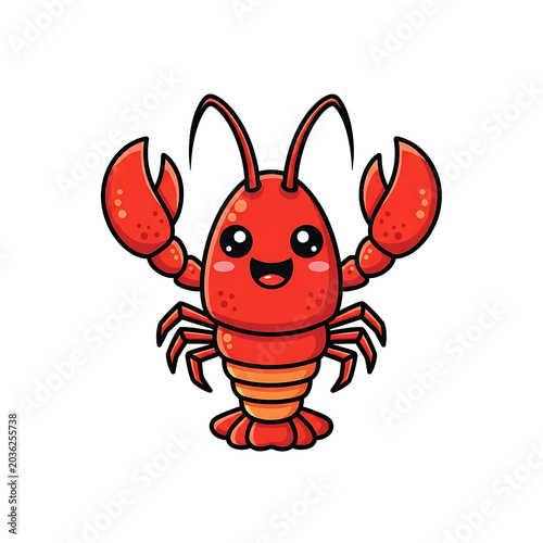Happy Lobster Cartoon.