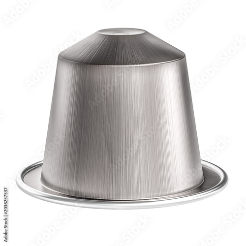 Silver coffee capsule pod 3d isolated
