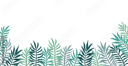 Background with palm leaves with space for text
