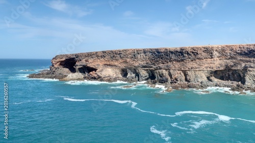 Konstfotografi falaise et grotte d'Ajuy à Fuerteventura aux canaries, Espagne
