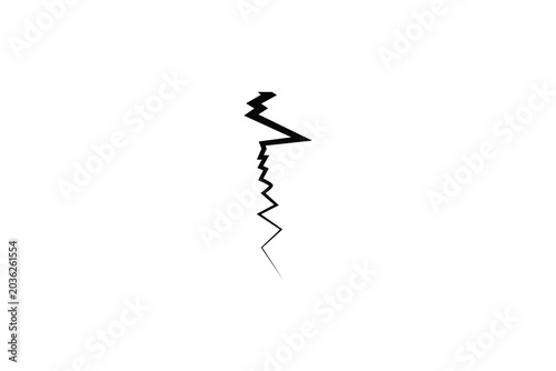 crack icon, crack for ground wall earth icon, crack lineicon.
