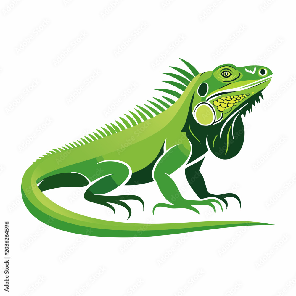 Fototapeta premium Green Iguana Illustration