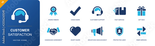 Photos Customer satisfaction icon set