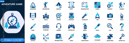 Fotografía Adventure game icon set