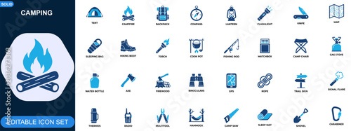 Fotografie Camping icon set