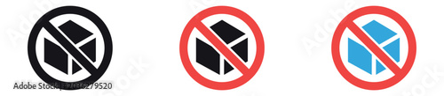 Photos No Sugar Cube Icon Set Prohibited sugar cube symbol, sugar free product, dietary restriction concept