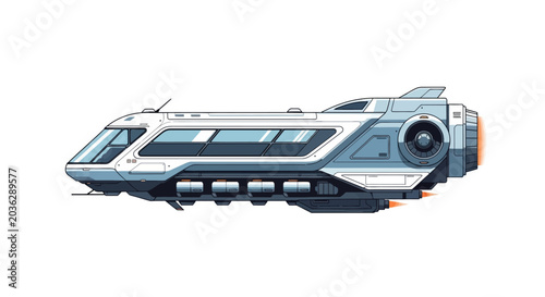 Foto Sleek Futuristic Transport Vehicle Illustration