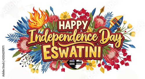 Photos Happy Eswatini Independence Day celebration greeting with traditional floral and