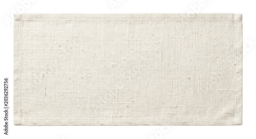 Foto Rectangular natural linen placemat with hem on transparent background