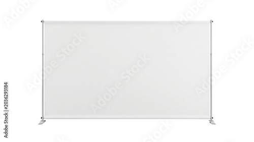 Foto Blank white exhibition banner backdrop stand