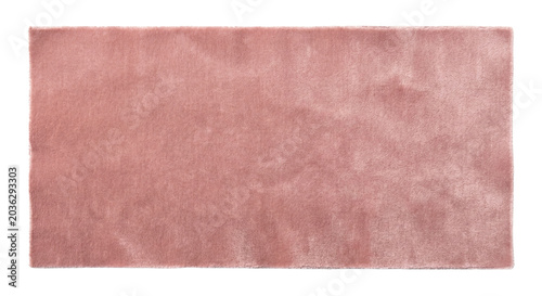 Fotografie Blank dusty pink plush rectangular velvet mat